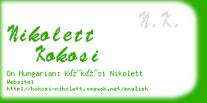 nikolett kokosi business card